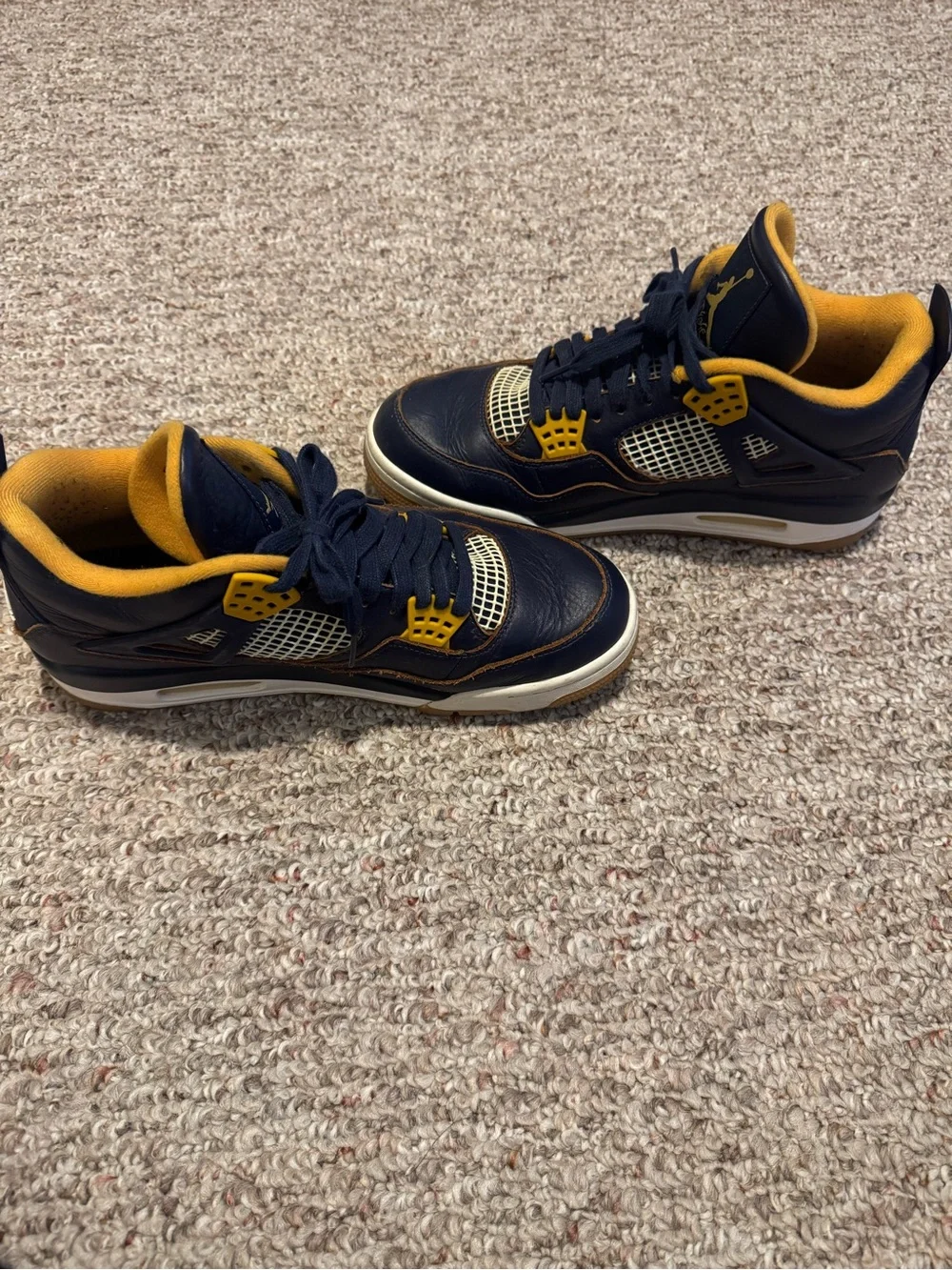Jordan Men’s Navy and Yellow High-Top Sneakers